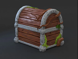 Magic wooden chest 3D Model