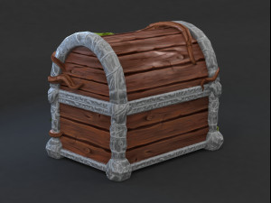 Magic wooden chest Modèle 3D