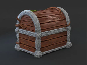 Magic wooden chest 3D Model