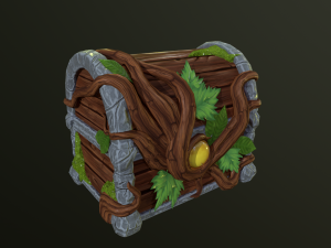 Magic wooden chest Modèle 3D