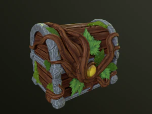 Magic wooden chest 3D Model