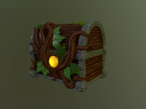 Magic wooden chest 3D Model