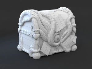 Magic wooden chest 3D Model