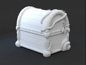 Magic wooden chest 3D Model