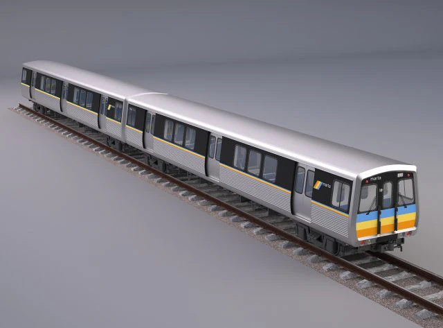 atlanta marta rail train 3D Model .c4d .max .obj .3ds .fbx .stl .blend 