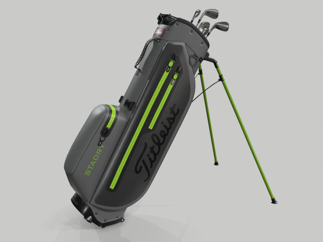Titleist gray-green stadry golf bag plus Modèle 3D .c4d .max .obj .3ds .fbx .stl .blend