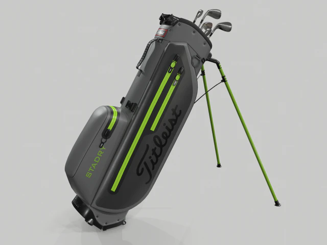 Titleist gray-green stadry golf bag plus 3D Model .c4d .max .obj .3ds .fbx .stl .blend 
