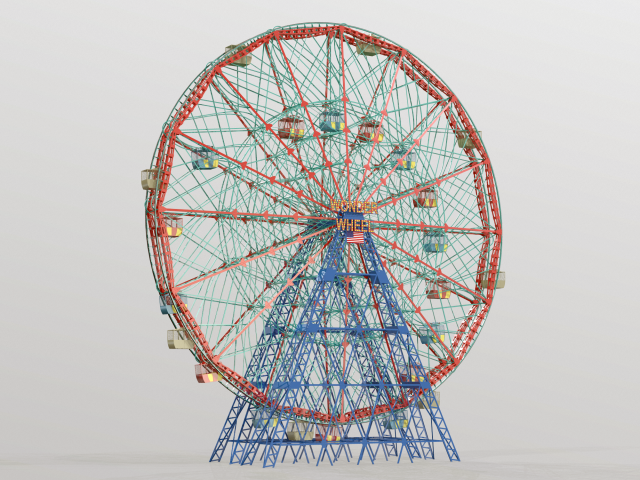 denos wonder wheel coney island carousel 3Dモデル .c4d .max .obj .3ds .fbx .stl .blend 