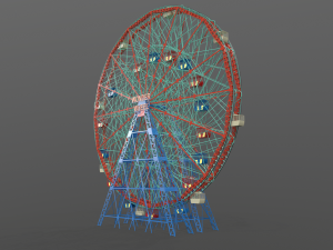 denos wonder wheel coney island carousel 3Dモデル