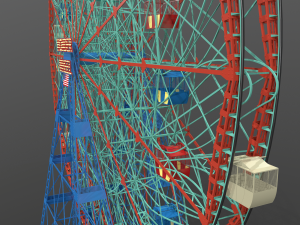 denos wonder wheel coney island carousel 3Dモデル