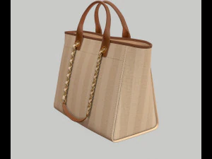 Canvas deauville tote shoper bag beige 3D Model