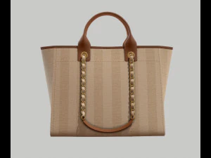 Canvas deauville tote shoper bag beige 3D Model