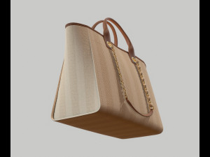 Canvas deauville tote shoper bag beige Model 3D