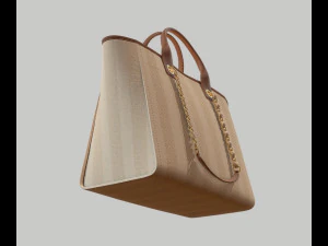 Canvas deauville tote shoper bag beige 3D Model