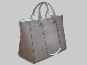 Canvas deauville tote shoper bag beige Model 3D