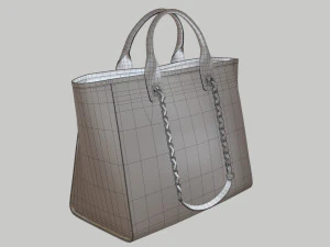 Canvas deauville tote shoper bag beige 3D Model