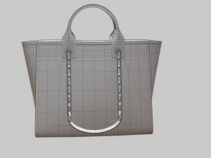 Canvas deauville tote shoper bag beige Model 3D