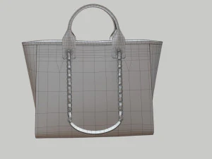 Canvas deauville tote shoper bag beige 3D Model