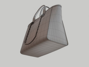 Canvas deauville tote shoper bag beige Model 3D