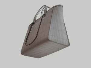 Canvas deauville tote shoper bag beige 3D Model
