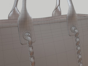 Canvas deauville tote shoper bag beige Model 3D