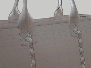 Canvas deauville tote shoper bag beige 3D Model