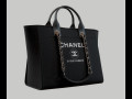 Canvas deauville tote shoper bag black 3D-Modell