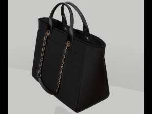 Canvas deauville tote shoper bag black 3D-Modell