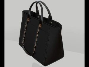 Canvas deauville tote shoper bag black 3D Model