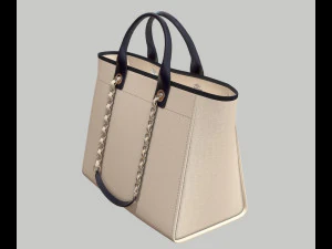 Canvas deauville tote shoper bag white 3D Model