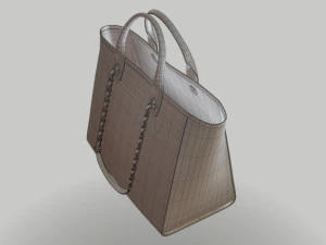 Canvas deauville tote shoper bag white 3D Model