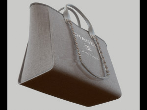 Canvas deauville tote shoper bag gray 3D-Modell