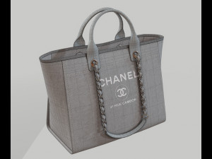 Canvas deauville tote shoper bag gray 3D-Modell
