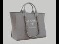 Canvas deauville tote shoper bag gray Model 3D