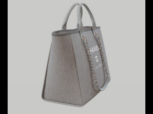 Canvas deauville tote shoper bag gray 3D-Modell