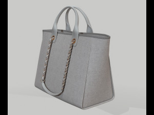 Canvas deauville tote shoper bag gray 3D-Modell