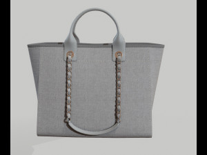 Canvas deauville tote shoper bag gray 3D-Modell