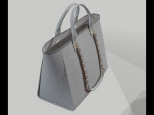 Canvas deauville tote shoper bag gray 3D-Modell