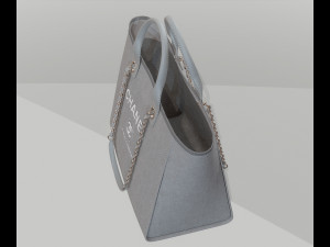 Canvas deauville tote shoper bag gray 3D-Modell