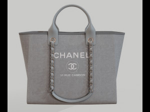 Canvas deauville tote shoper bag gray 3D-Modell