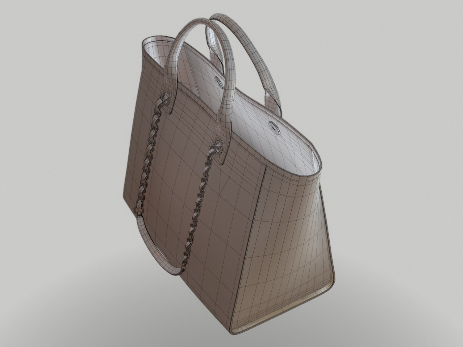 chanel canvas deauville tote shoper bag gray Modelo 3D in Ropa 3DExport