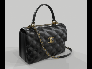 Small flap bag with top handle 3D Model