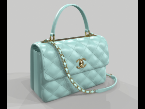 Small flap bag with top handle 3D Model