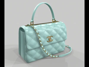 Small flap bag with top handle 3D Model
