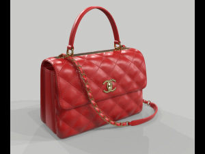 Small flap bag with top handle 3D Model