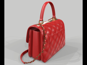Small flap bag with top handle 3D Model