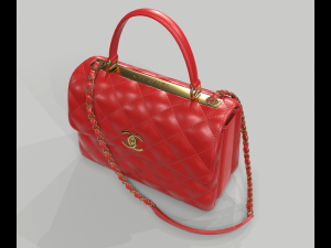 Small flap bag with top handle 3D Model