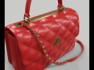 Small flap bag with top handle 3D Model