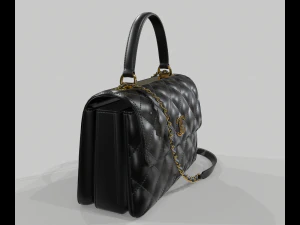 Small flap bag with top handle 3D Model