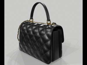 Small flap bag with top handle 3D Model